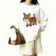 Women's Cartoon Deer Embroidery Knit Sweater