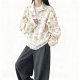 Women's Cute Cartoon Bear Print Half-Zip Pullover