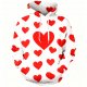 Women's Red Heart All-Over Print Hoodie
