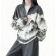 Women's Chinese Ink Landscape Print Half-Zip Pullover