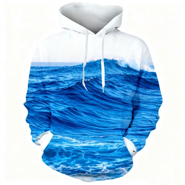 Women's Ocean Wave All-Over Print Hoodie