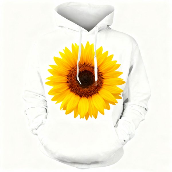 Women's Large Sunflower Print Hoodie