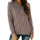 Women's Burgundy Striped Long Sleeve Top