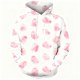 Women's Soft Pink Petal Ghost Print Hoodie
